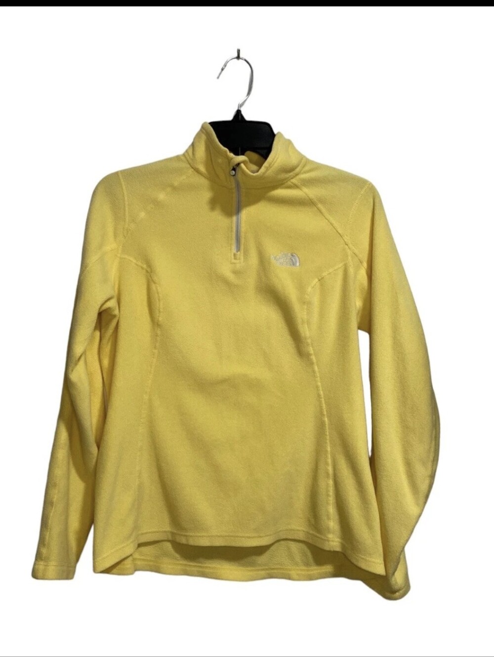 The North Face Yellow Fleece 1/4 Zip Pullover Jacket (Womens Size Large)